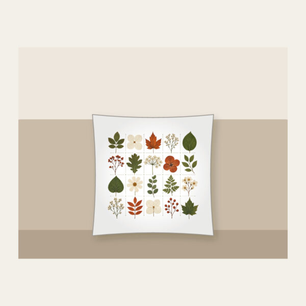 Product image Pressed Leaf Specimen Grid Pillow