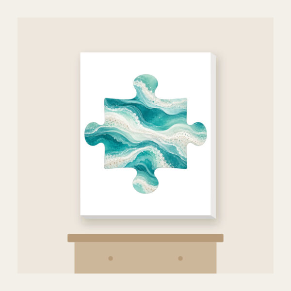 Product image Sea-Glass Teal Abstract Waves Canvas Print