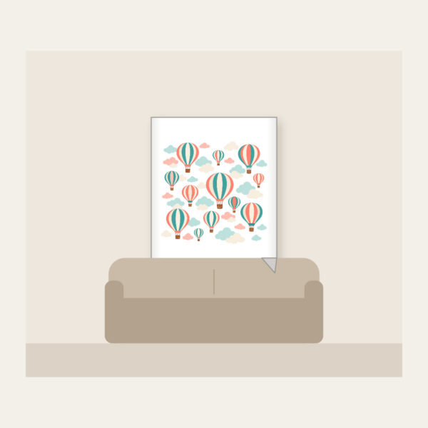 Product image Striped Hot Air Balloons in the Clouds Fleece Blanket