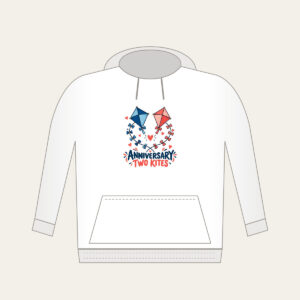 ANNIVERSARY TWO KITES Hoodie in white