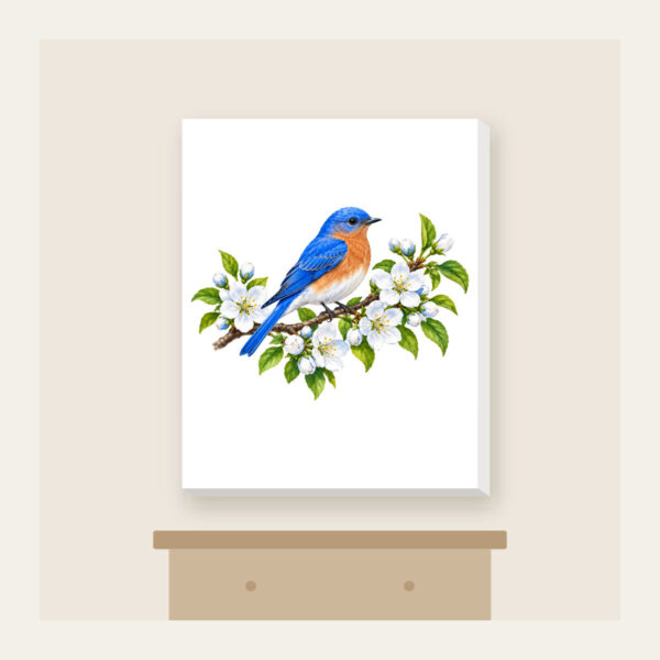 Product image Bluebird on Blossoming Branch Canvas Print