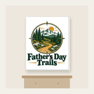 Father's Day Trails Canvas Print in white