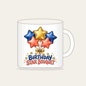 BIRTHDAY STAR BOUQUET Mug in white