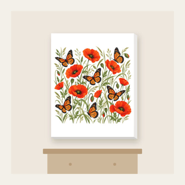 Product image Butterflies Among Poppies Canvas Print