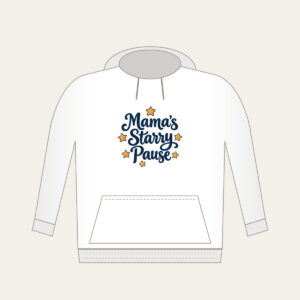 Mama's Starry Pause Hoodie in white