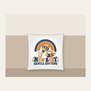 NEW BABY GENTLE RHYTHMS Pillow in white