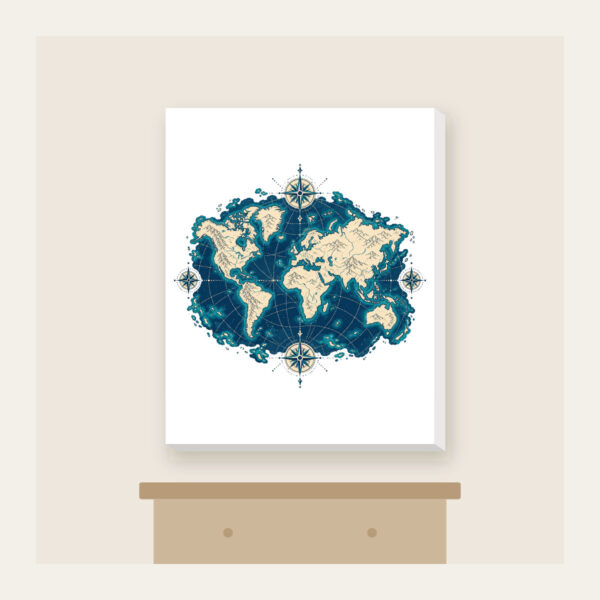 Product image Vintage Map Coastlines and Compasses Canvas Print