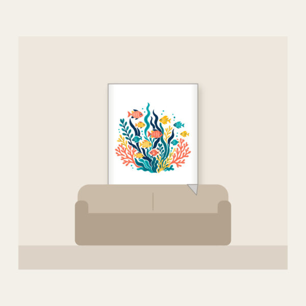 Product image Tropical Fish School and Seaweed on Navy Fleece Blanket
