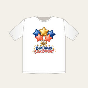 BIRTHDAY STAR BOUQUET T-Shirt in white