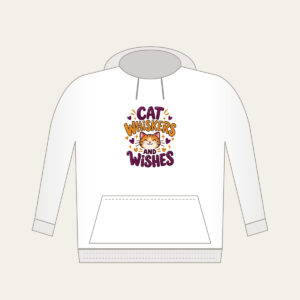CAT WHISKERS AND WISHES Hoodie in white