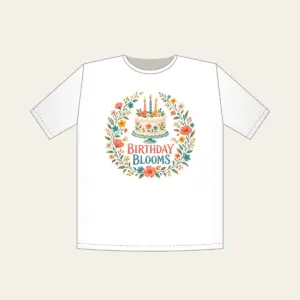 BIRTHDAY BLOOMS T-Shirt in white