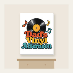 Dad's Vinyl Afternoon Canvas Print in white