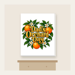 Dad's Orchard Day Canvas Print in white