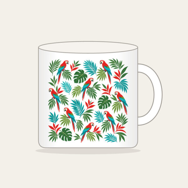 Product image Parrots and Palm Leaves Repeat Mug