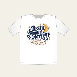 BESTIE MOONLIGHT NOTES T-Shirt in white