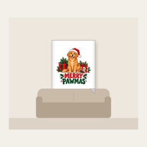 Merry Pawmas Fleece Blanket in white