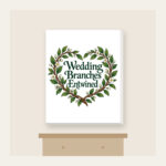 Wedding Branches Entwined Canvas Print in white