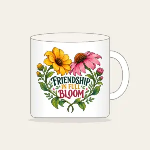 FRIENDSHIP IN FULL BLOOM Mug in white