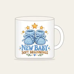 NEW BABY SOFT BEGINNINGS Mug in white