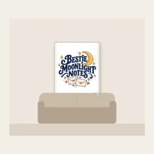 BESTIE MOONLIGHT NOTES Fleece Blanket in white