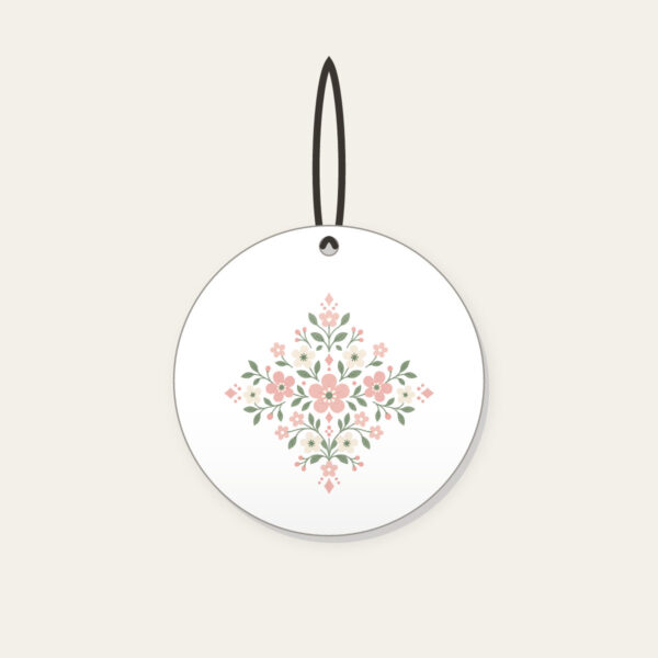 Product image Tiny Blooms and Diamonds in Blush Ceramic Ornament