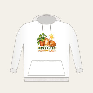 MY CAT MORNING LIGHT Hoodie in white