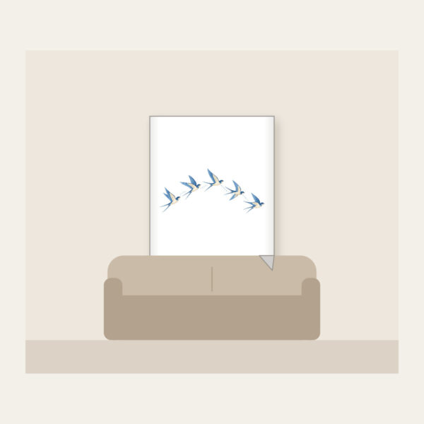 Product image Five Swallows in a Gentle Arc Fleece Blanket