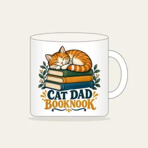 CAT DAD BOOKNOOK Mug in white