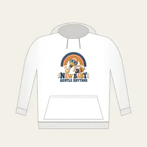 NEW BABY GENTLE RHYTHMS Hoodie in white