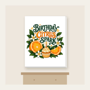 BIRTHDAY CITRUS SPARK Canvas Print in white