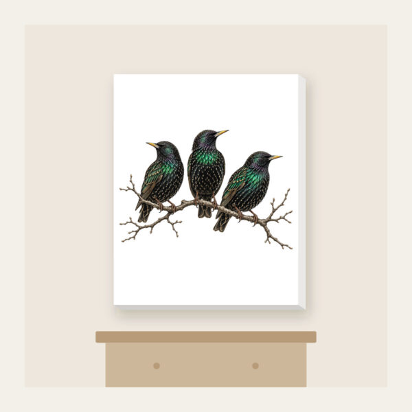 Product image Three Starlings on a Bare Branch Canvas Print