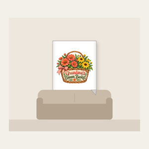 Grandma's Bloom Basket Fleece Blanket in white