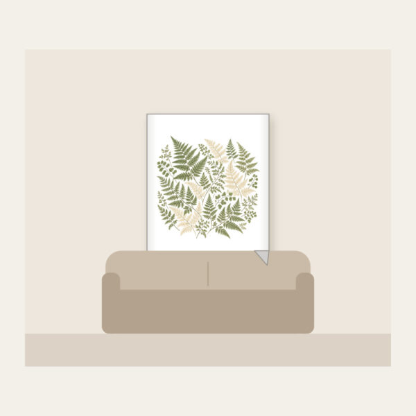 Product image Pressed Ferns with a Gold Line Fleece Blanket