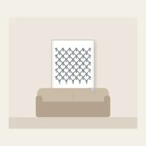 Navy Lattice with Tiny Keys Fleece Blanket in white: A lattice of thin navy lines on cream, with a tiny repeating key motif.