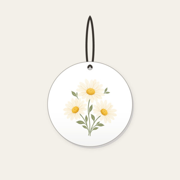 Product image Three Daisies in Butter Yellow Ceramic Ornament