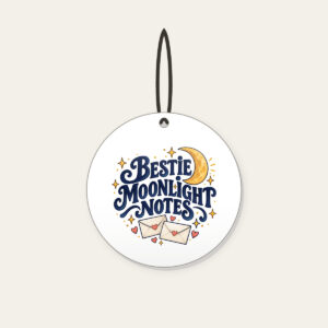BESTIE MOONLIGHT NOTES Ceramic Ornament in white