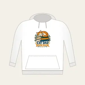 CAT DAD BOOKNOOK Hoodie in white