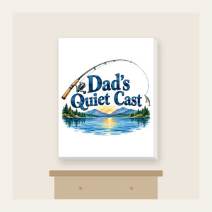 Dad's Quiet Cast Canvas Print in white