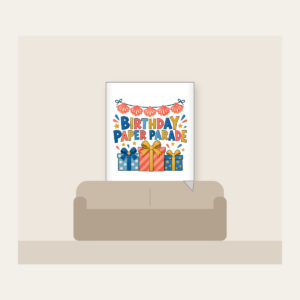 BIRTHDAY PAPER PARADE Fleece Blanket in white