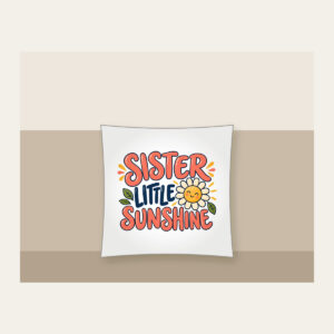 SISTER LITTLE SUNSHINE Pillow in white