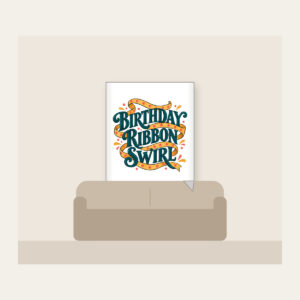 BIRTHDAY RIBBON SWIRL Fleece Blanket in white