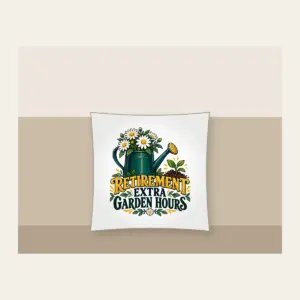 RETIREMENT EXTRA GARDEN HOURS Pillow in white