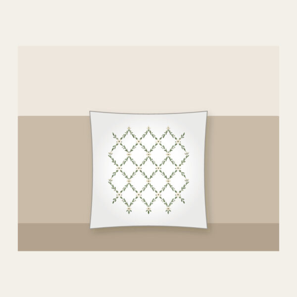 Product image Sage Lattice Diamonds with Tiny Blossoms Pillow