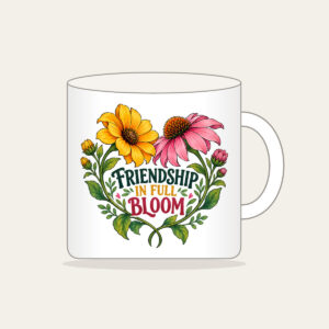FRIENDSHIP IN FULL BLOOM Mug in white
