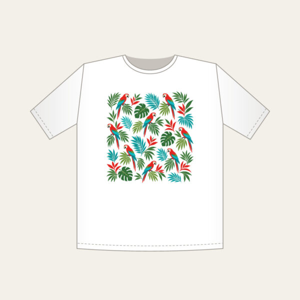 Product image Parrots and Palm Leaves Repeat T-Shirt