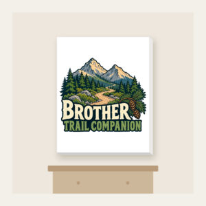 BROTHER TRAIL COMPANION Canvas Print in white