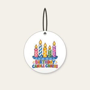 BIRTHDAY CANDLE CHORUS Ceramic Ornament in white