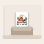 HOUSEWARMING KETTLE WELCOME Fleece Blanket in white