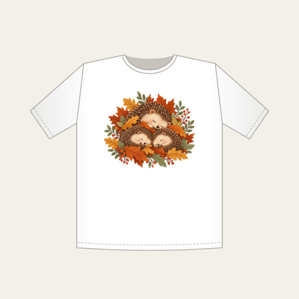 Product image Sleeping Hedgehogs in Autumn Leaves T-Shirt