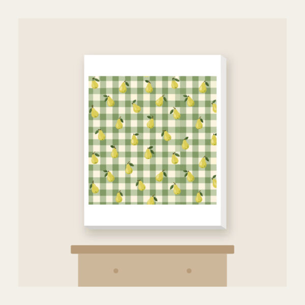 Product image Green Gingham with Scattered Pears Canvas Print